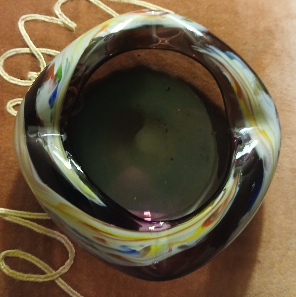 Vintage Handblown Art Glass Ash Tray/Trinket Dish